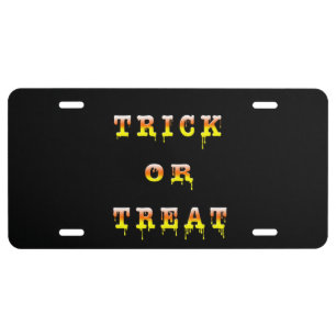 Trick or Treat Candy Cone Version License Plate