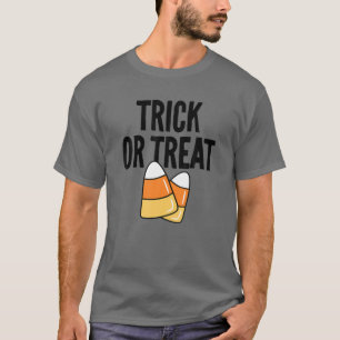 Trick Or Treat Candy Corn Funny Kids Adults Hallow T-Shirt