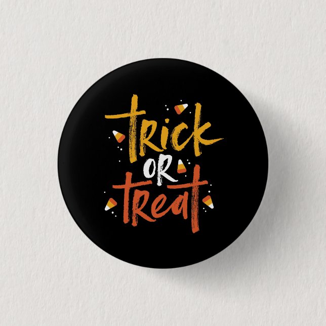 Trick or Treat Candy Corn Halloween Button (Front)