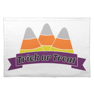 Trick or Treat, Candy Corn, Halloween Cloth Placemat