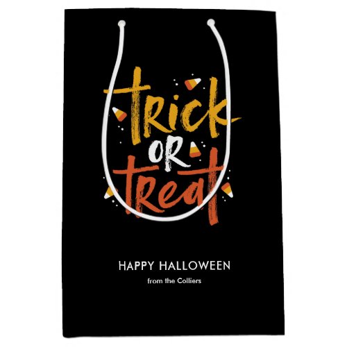 Trick or Treat Candy Corn Halloween Medium Gift Bag