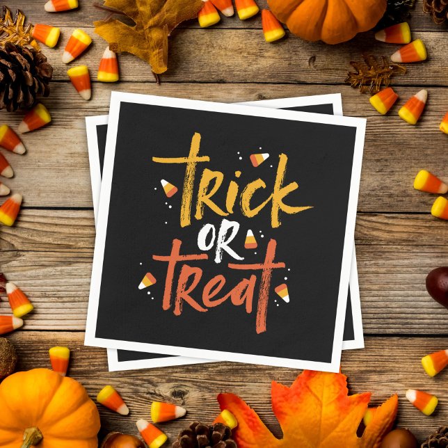 Trick or Treat Candy Corn Halloween Napkins (Creator Uploaded)