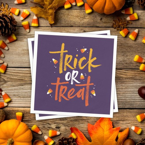 Trick or Treat Candy Corn Halloween Napkins
