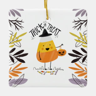 Trick or Treat Candy Corn Halloween Ornament