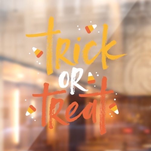 Trick or Treat Candy Corn Halloween Personalized Window Cling