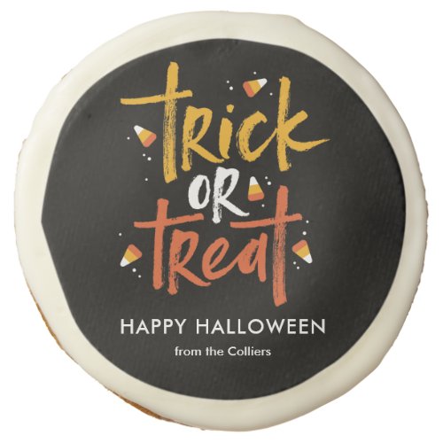 Trick or Treat Candy Corn Halloween Sugar Cookie