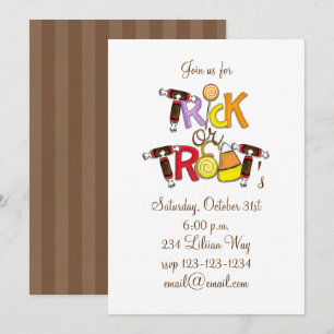 Trick or Treat Candy Invitation