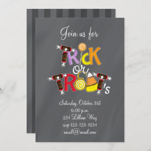 Trick or Treat Candy Invitation