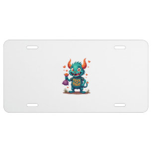 Trick or Treat Candy Monster � Halloween T-Shirt D License Plate