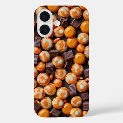 Trick or Treat Candy Pattern iPhone 16 Case