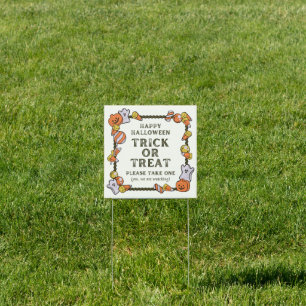 Trick Or Treat Candy Please Take One Yard Sign