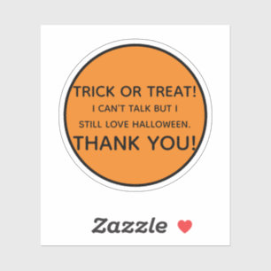 Trick or Treat Can't Talk Sticker