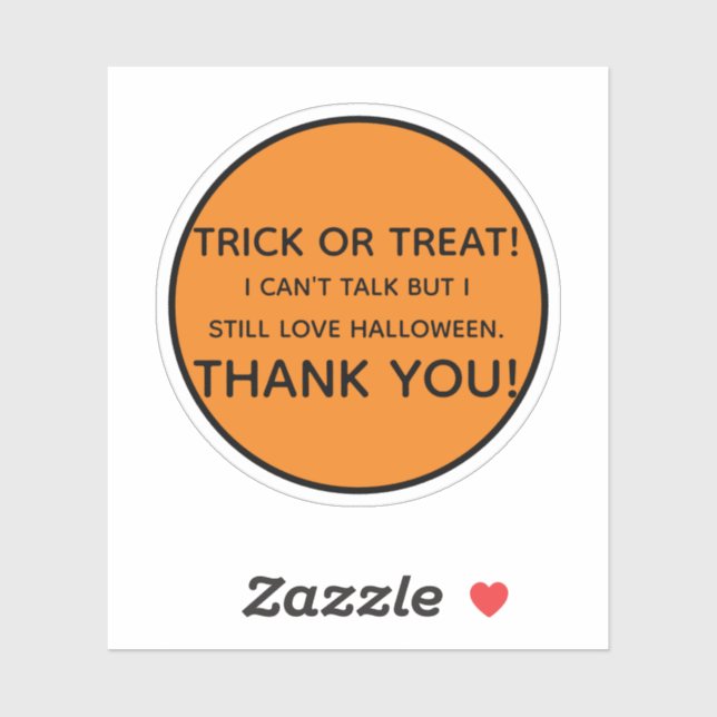 Trick or Treat Can't Talk Sticker (Sheet)