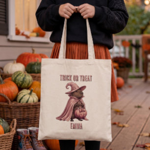 Trick or Treat Capybara Witch Tote Bag