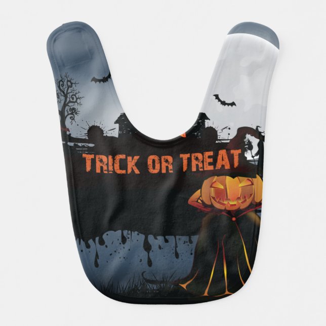 Trick or treat castle  baby bib (Front)