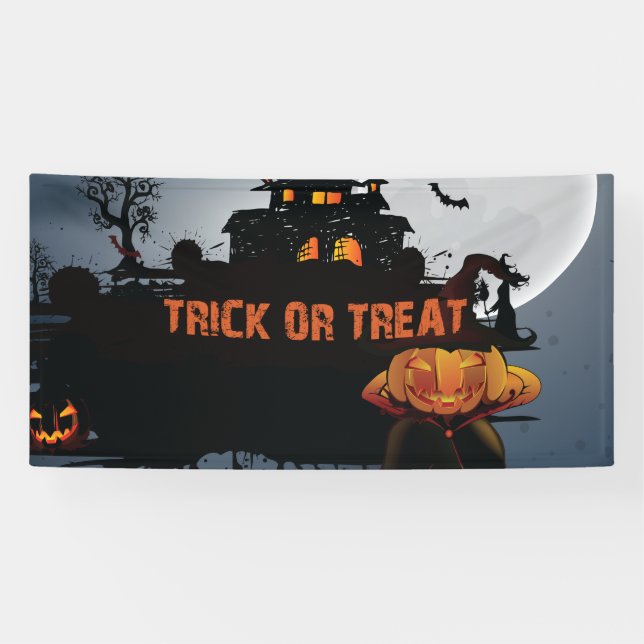 Trick or treat castle banner (Horizontal)
