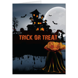 Trick or treat castle card