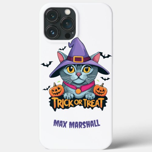 Trick or Treat Cat _ Ghostly Gathering Violet iPhone 13 Pro Max Case
