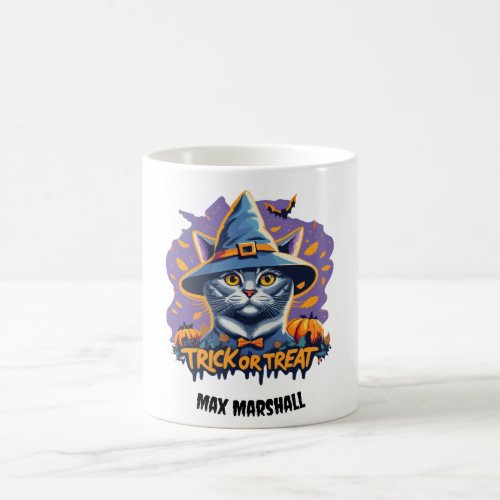 Trick or Treat Cat _ Monster Mania Blue Violet Coffee Mug