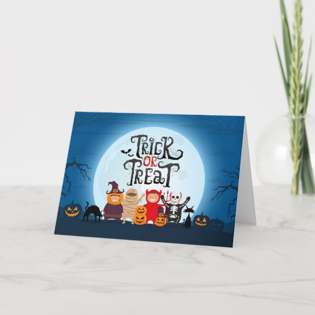 Trick or treat children holiday card (Front)