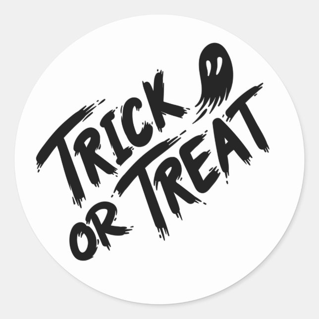 Trick or Treat Classic Round Sticker (Front)