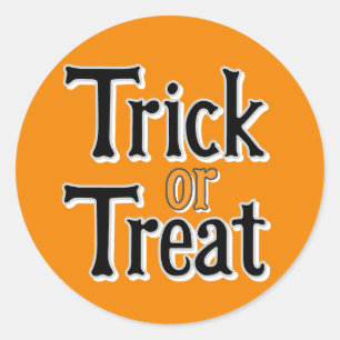 trick or treat classic round sticker