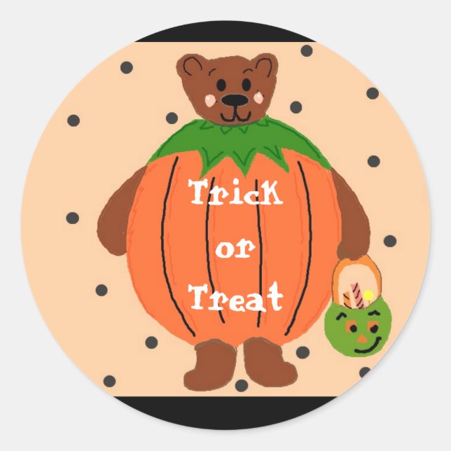 Trick or Treat Classic Round Sticker (Front)