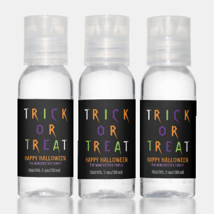 Trick or treat colorful spooky custom Halloween Hand Sanitizer