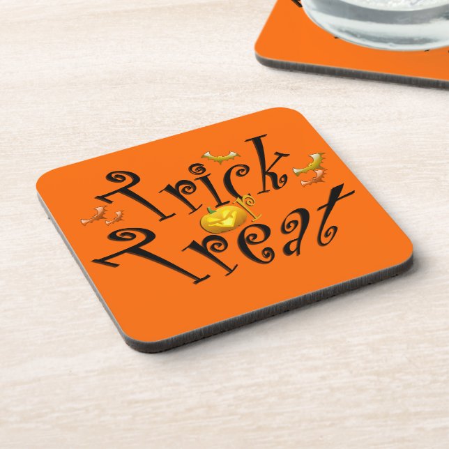 Trick or Treat Cork Coaster (Left Side)