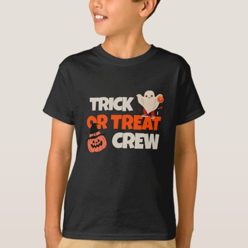 Trick Or Treat Crew Kids T_Shirt