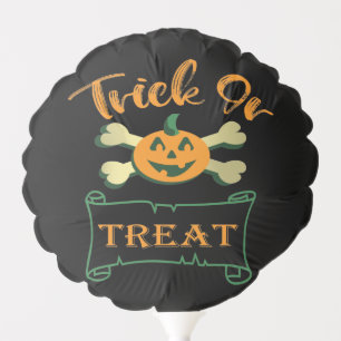 Trick or treat crossbones Halloween pumpkin Balloon