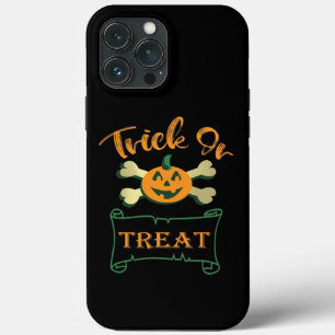 Trick or treat crossbones Halloween pumpkin iPhone 13 Pro Max Case