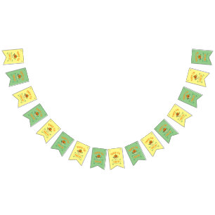Trick or treat crossbones Halloween pumpkin face Bunting Flags