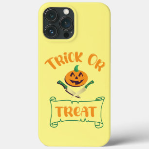 Trick or treat crossbones Halloween pumpkin face iPhone 13 Pro Max Case