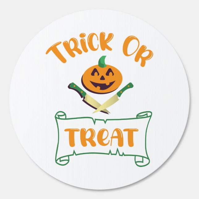 Trick or treat crossbones Halloween pumpkin face Sign (Front)