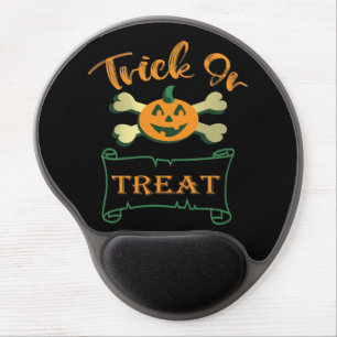 Trick or treat crossbones Halloween pumpkin Gel Mouse Pad