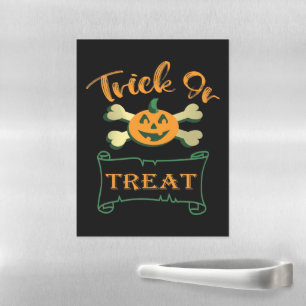 Trick or treat crossbones Halloween pumpkin Magnetic Dry Erase Sheet