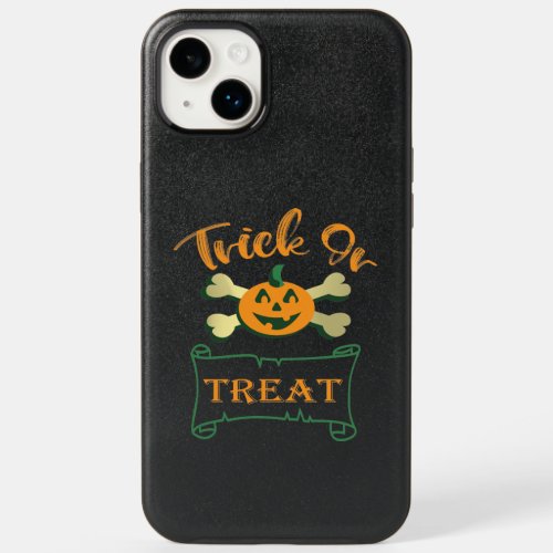 Trick or treat crossbones Halloween pumpkin  OtterBox iPhone 14 Plus Case