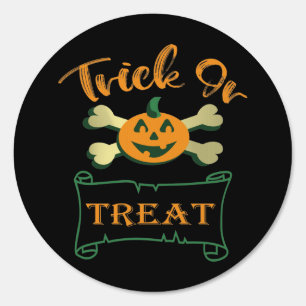 Trick or treat crossbones Halloween pumpkin  Sign