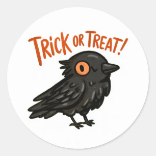 Trick or Treat! - Crow 2 Classic Round Sticker