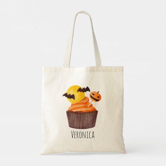 Trick or Treat Cupcake Halloween    Tote Bag (Back)