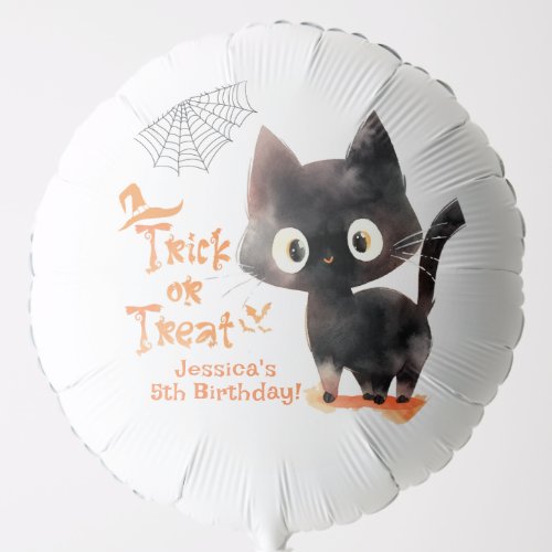 Trick or Treat Cute black cat Halloween party Balloon