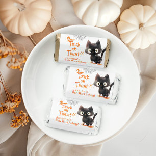Trick or Treat Cute black cat Halloween party Hershey's Miniatures
