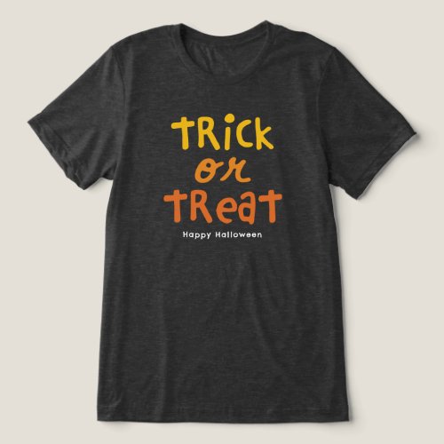 Trick or treat cute black orange Halloween Tri_Blend Shirt