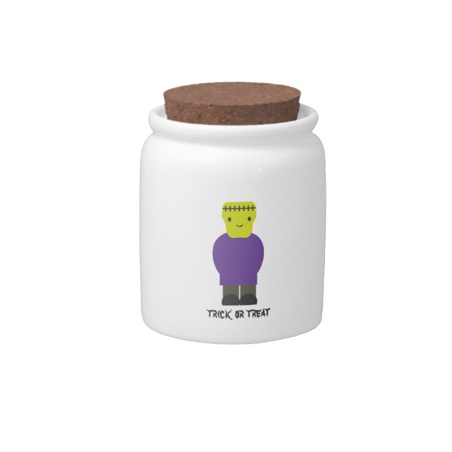 Trick or Treat- Cute Frankenstein Candy Jar (Front)