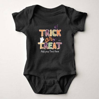 Trick or treat Cute Ghost Halloween Baby Bodysuit