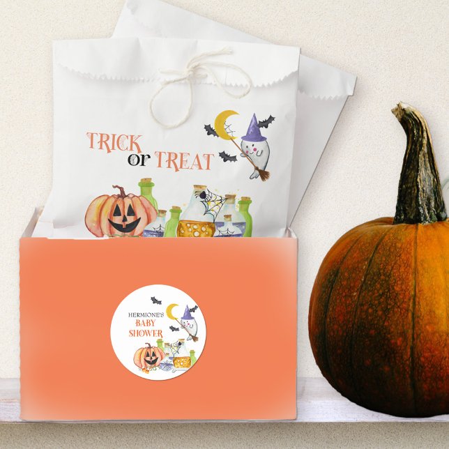 Trick or Treat Cute Ghost Pumpkin and Magic Potion Favor Bag (Trick or Treat bags for halloween visitors, baby shower favors etc)