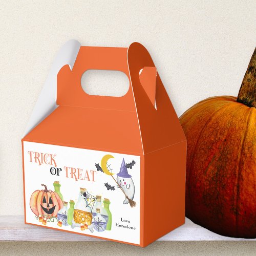 Trick or Treat Cute Ghost Pumpkin and Magic Potion Favor Boxes