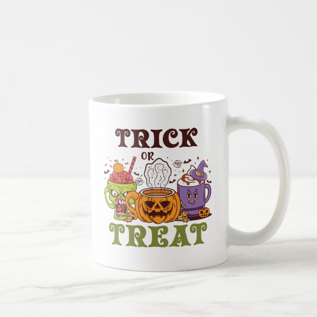 Trick Or Treat – Cute Halloween Coffee Brew Mug (Right)