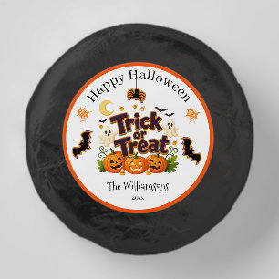 Trick Or Treat Cute Halloween Custom Family Name Dipped Oreo Cookie Favors
